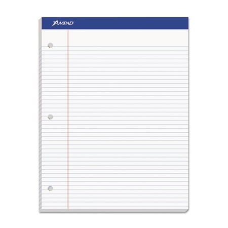 Ampad/ Of Amercn Pd&Ppr Ampad, DOUBLE SHEET PADS, NARROW RULE, 8.5 X 11.75, WHITE, 100 SHEETS 20346